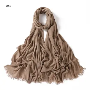 OEM Wholesale Popular 100% Rayon Breathable Hijab For Muslim Women Shawls High Quality Cotton Viscose Crinkle Scarf