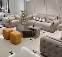 Canapé d'angle en cuir inclinable de luxe moderne, ensemble de canapés en cuir haut de gamme pour villa et maison contemporaines
