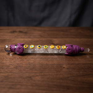 Péndulo de Cuarzo Cristalino Morado, Varita Tibetana Tallada, Artículo Coleccionable, Herramienta Portátil de Feng Shui - Product Image 2