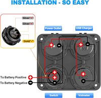 Chargeur de voiture WLETO étanche à double port USB Type-C/Type A PD3.0 90W avec surveillance de la tension 12-24V
