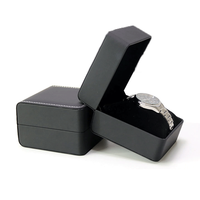 Boîte à montres de luxe en cuir PU, emballage cadeau, boîte à bijoux robuste et résistante aux chutes avec couvercle rabattable