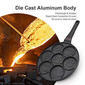 Sanlang Nhà Máy Bán Buôn Cao Cấp Die Cast Nhôm <span class=keywords><strong>Pancake</strong></span> Pan Vỉ Nướng Không Dính Smiley <span class=keywords><strong>Pancake</strong></span> Khuôn Cho Trẻ Em - Product Image 4