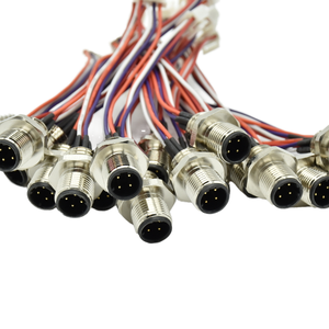 M12 kết nối 4 pin một mã không thấm nước hàn Dây Cáp Dây khai thác công nghiệp ổ cắm để khối thiết bị đầu cuối M12 Bảng điều chỉnh kết nối - Product Image 1
