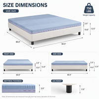 Matelas en mousse à mémoire de forme enroulable, tissu rafraîchissant, taille personnalisable disponible, matelas pour hôtel et maison