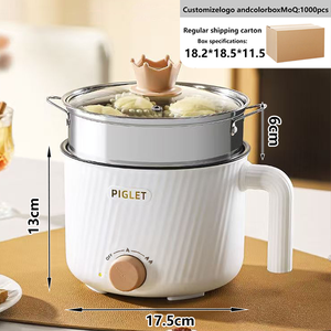 Poêle électrique multifonctionnelle pour la maison, vente en gros, cuve intérieure antiadhésive épaissie, capacité de 1,8 L, commande mécanique, usage domestique et hôtelier - Product Image 3