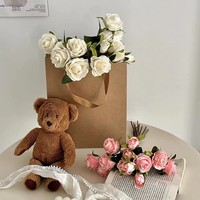 Bouquet de roses artificielles réalistes, roses en soie multi-têtes pour mariage, Saint-Valentin, Noël, décoration de la maison, centre de table, en gros