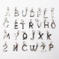 Alphabet personnalisé A-Z pendentifs initiale S925 en argent sterling lettre personnalisée pendentif pour colliers et bracelets pendentif en argent