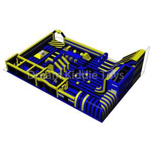 Aufblasbarer Themenpark-Kombi-Spielplatz mit Bausteinen, Hüpfburg, Dschungeltier-Motiven, aufblasbarem Trampolin, Rutsche und Hindernisparcours für draußen - Product Image 4