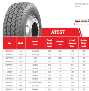 ยางรถบรรทุกสมรรถนะสูงรุ่นใหม่ AT557 385/65R22.5 425/65R22.5 445/65R22.5 แบบเรเดียล ทนทานต่อการใช้งานหนัก รองรับการบังคับเลี้ยว - Product Image 3