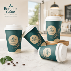 Vaso de Papel Desechable Blanco Personalizado para Café, de Pared Simple, 4oz 8oz 12oz, para Bebidas Calientes, al por Mayor - Product Image 1