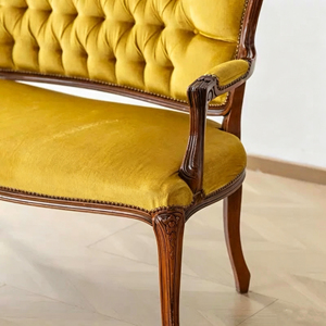 Divano a Due Posti in Legno Massello Intagliato Stile Country Americano per <span class=keywords><strong>Camera</strong></span> <span class=keywords><strong>da</strong></span> Letto o Soggiorno, Poltrona <span class=keywords><strong>Antica</strong></span> - Product Image 4