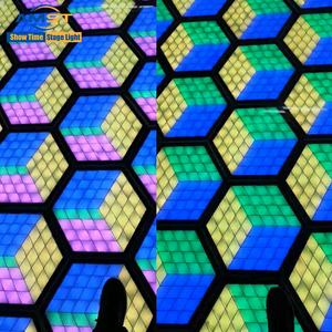 Pista de Baile LED 3D con Forma de Cubo Mágico Hexagonal Triangular, RGB DMX512 con IP33 y Asistente de Google para Discotecas y Bares - Product Image 1