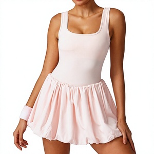 Nouvelle arrivée, robe de tennis mini à séchage rapide, col carré, jupe bouffante, robe de sport athlétique pour femmes - Product Image 1