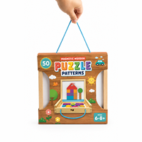 Jeu de société éducatif en bois magnétique personnalisé avec motifs de puzzles, jouet d'association de formes pour enfants de 6 à 8 ans