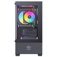 Boîtier PC Gamer Haute Performance SNOWMAN 5 FANS, Tour Moyenne Personnalisée, Verre Trempé, Compatible MicroATX ITX, Noir, en Plastique, pour Ordinateur de Bureau