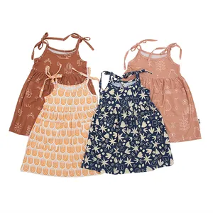 Summer Wholesale Custom Design Bamboo Spandex Cotton Baby Toddler Slip Dress Baby Girls Dress