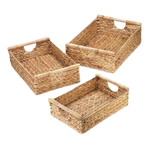 Cesto para la ropa sucia plegable, delgado y que ahorra espacio, de jacinto de agua seco y cuerda, ecológico, multifunción, con diseño de lágrima, para el hogar - Product Image 1