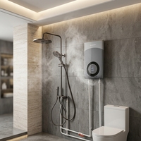 Chauffe-eau électrique instantané pour douche, commande tactile, chauffage rapide (3 secondes), musique, étanche IPX4, installation facile