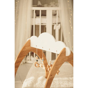 Gymnase d'activités pour bébé en bois Montessori avec jouets suspendus pour le développement sensoriel des nouveau-nés - Product Image 4