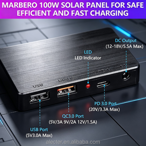 Panneau solaire pliable 100W 18V avec 10 connecteurs, étanche IP68, efficacité 23%, pour station d'alimentation portable, camping - Product Image 3