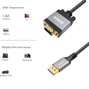 Xách tay vàng mạ PVC Áo khoác <span class=keywords><strong>HDMI</strong></span> <span class=keywords><strong>VGA</strong></span> <span class=keywords><strong>Adapter</strong></span> hỗ trợ 1080P @ 60Hz cho máy chiếu máy tính xách tay máy tính DVD Player kho có sẵn - Product Image 2