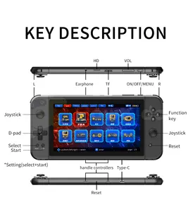 Powkiddy-consola de juegos portátil X70 de 7 pulgadas, compatible con dos jugadores, para PS1, MD, Retro, TV