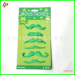 Green <b>Fake</b> <b>Moustaches</b> 6 Pcs St Patrick's Day Costume Props Made In China LPP4553 - Product Image 3