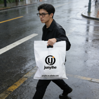 Sacs pliables écologiques promotionnels, sacs de courses en plastique, sacs en plastique avec impression de logo, rose, réutilisables