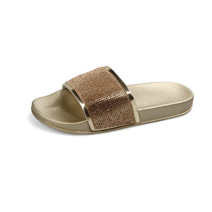 Sandales plates personnalisables pour femmes, style décontracté, pour l'extérieur, avec décorations brillantes - Product Image 4