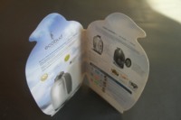 Brochure de luxe découpée à l'emporte-pièce avec dorure à chaud, pliée en forme spéciale haut de gamme, personnalisée avec impression de logo