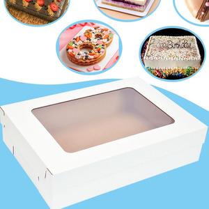 Window Large Bakery Sheet Cake <strong>Boxes</strong> Folding Corrugated <strong>Rectangle</strong> <strong>Donuts</strong> Brownie Pastry Baking Muffins <strong>Printing</strong> Box Packaging - Product Image 5