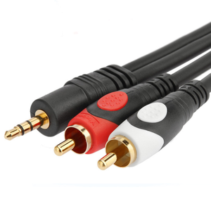 1.8m الذهب مطلي كابل الصوت 3.5 مللي متر إلى 2rca كابل للمتكلم - Product Image 1