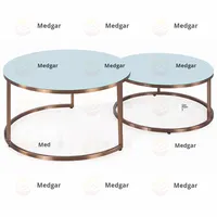 Table Basse Multifonctionnelle en Acier Inoxydable et Pierre, Style Nordique Luxe Léger, Haute et Basse, pour Hôtel, Restaurant, Maison