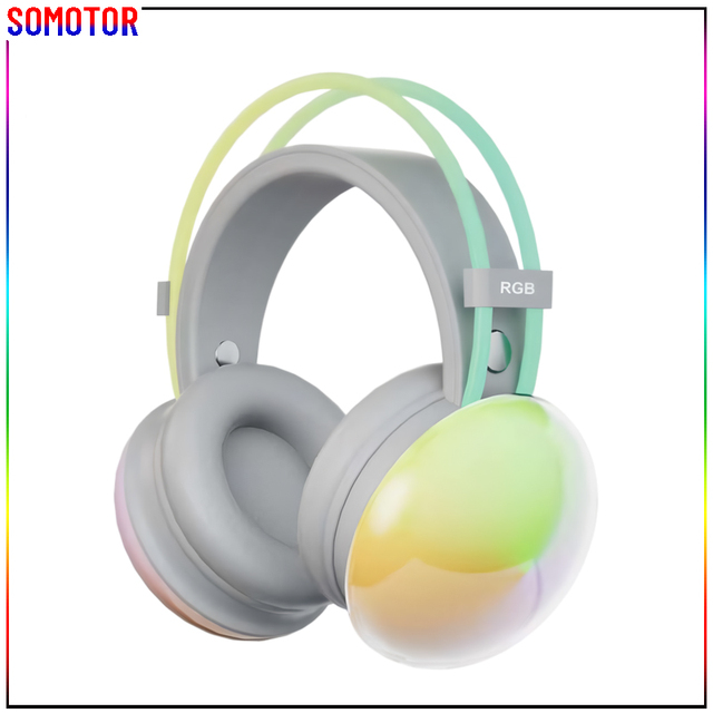 HiFi Sound Quality RGB LED Headst PG830 Headphones with External Mic Interface Cute Design for Night Plaza