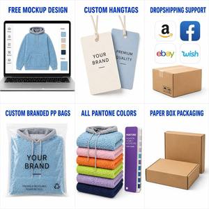 <span class=keywords><strong>Sudadera</strong></span> con Capucha Personalizada con Logotipo Bordado para <span class=keywords><strong>Hombre</strong></span>, Talla Grande, Forro Polar Sherpa, Estilo Holgado, con Bolsillos, para Invierno, Ropa Urbana, Cálida - Product Image 3