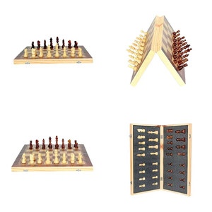 Jeu d'échecs international pliable en <span class=keywords><strong>bois</strong></span> de 39cm et 15 pouces, personnalisé, <span class=keywords><strong>pions</strong></span> et horloges de 4 pouces, pour tournoi d'échecs pour enfants - Product Image 1