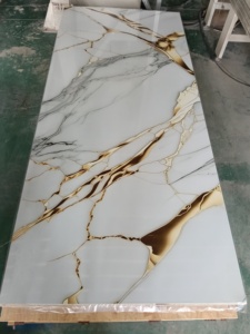 Hoja de mármol UV de PVC de nuevo diseño Panel de pared de mármol artificial fácil de instalar para decoración de interiores - Product Image 6
