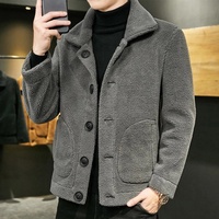 M-6XL 2023 hiver nouveau manteau en laine d'agneau revers ample chaud hommes vêtements d'extérieur mode décontracté épaissir mâle peut être porté des deux côtés veste