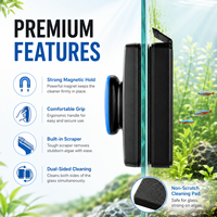 Nettoyeur de vitres d'aquarium double face, grattoir magnétique, conception anti-affouillage pour l'entretien des aquariums, OEM/ODM, respectueux de l'environnement