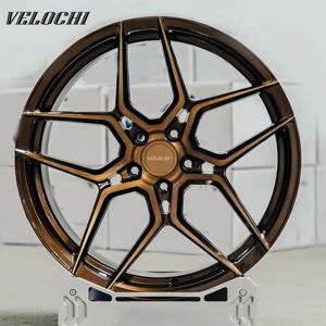 Jantes de voiture concaves en alliage personnalisé forgé monobloc en bronze brossé pour BMW Ferrari Audi 16-26 pouces 5x120 5x130 5x114.3 - Product Image 1