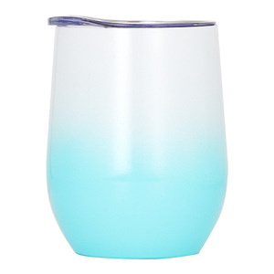 Stainless Steel Tumbler 304 Insulated Cup Round Portable Travel Coffee Mug White Black Light Blue Dark Blue JH1 - Product Image 2