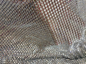 Sang Trọng Màu Trắng Vải Lưới Với Quảng Trường Lớn Đá Thạch Nóng Khoan Đàn Hồi Tinh Thể Vải Cho Ăn Mặc - Product Image 6