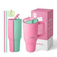 Gobelet isotherme à double compartiment pour café et eau, pour deux boissons différentes, idéal pour le camping, la randonnée, les boissons de bureau, la tasse qui ne se tient pas au cou