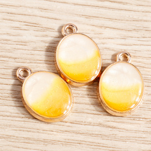 10 piezas por paquete: Nuevo colgante <span class=keywords><strong>de</strong></span> joyería <span class=keywords><strong>de</strong></span> <span class=keywords><strong>jade</strong></span> ovalado con efecto <span class=keywords><strong>de</strong></span> goteo <span class=keywords><strong>de</strong></span> aceite en aleación. - Product Image 4