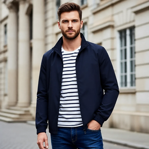 A-1 <b>Men's</b> Waterproof Trench Jacket Stand Collar Knitted Polyester Reversible Breathable Casual Wear - Product Image 2