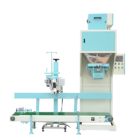 Machine d'emballage semi-automatique pour riz, céréales, aliments pour animaux, engrais granulaires de 5 kg/10 kg/25 kg/50 kg avec convoyeur et machine à coudre
