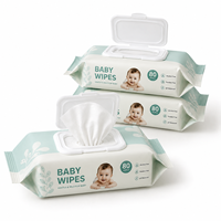 Lingettes pour bébé douces et délicates, sans parfum, non tissées, hypoallergéniques, pour peaux sensibles, nouveau-nés et nourrissons, avec logo personnalisé OEM