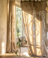 Rideau tubulaire brodé de fleurs et de dentelle, ruban de la meilleure qualité pour la maison, l'hôtel, la station balnéaire, avec occultation et design moderne