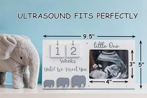 Sonogramme Cadre photo Cadre photo à ultrasons avec compte à rebours semaines de bébé Attendant que les <span class=keywords><strong>parents</strong></span> soient cadeau de grossesse Félicitations - Product Image 2
