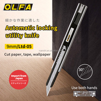 Couteau utilitaire OLFA 9 mm pour papier peint et film automobile, couteau de découpe en acier inoxydable rétractable LTD-05
